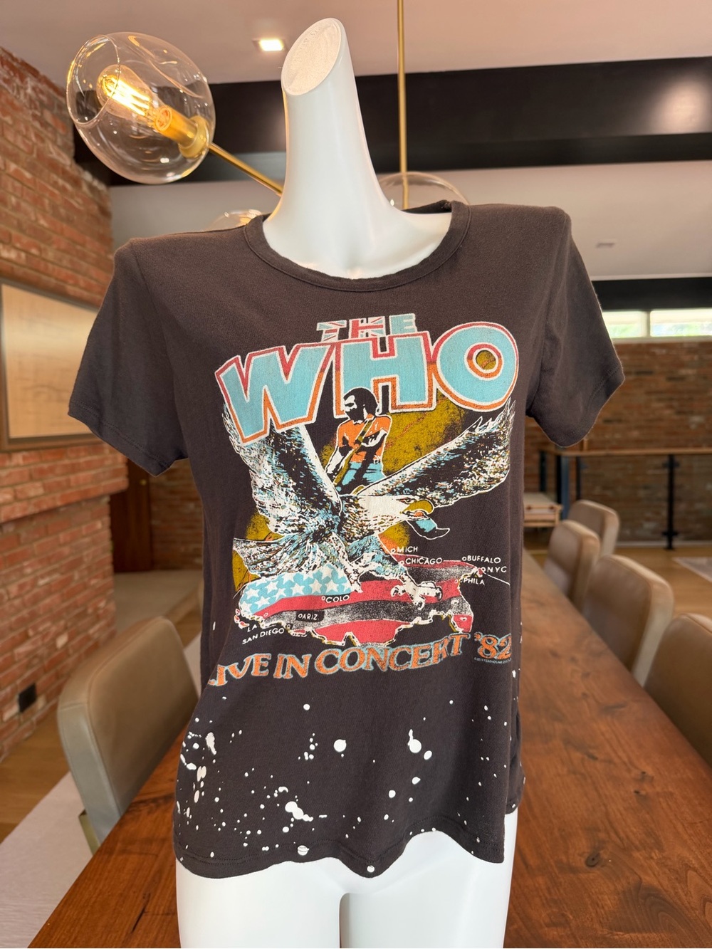 Nordstrom Chaser distressed graphic tee The Who Live In Concert '82 Black